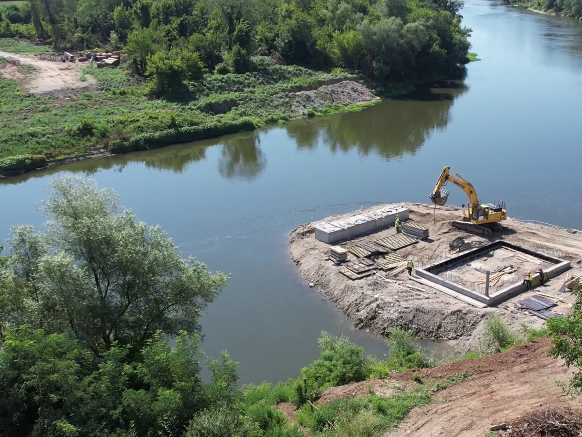 29.07.26. ИЗГРАДЊА МОСТА ПРЕКО ВЕЛИКЕ МОРАВЕ НА ОБИЛАЗНИЦИ ОКО СВИЛАЈНЦА
